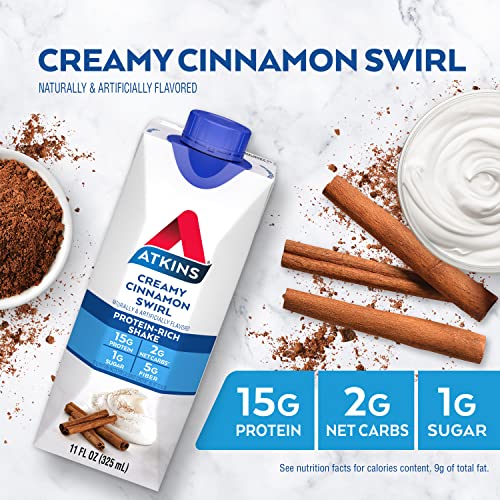 Atkins Gluten Free Protein-Rich Shake, Milk Chocolate Delight, Keto Friendly (Pack of 12), 11 Fl Oz