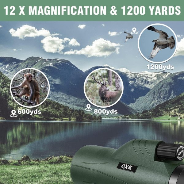12x56 High Power Monocular Telescope for Adults with Smartphone Adapter