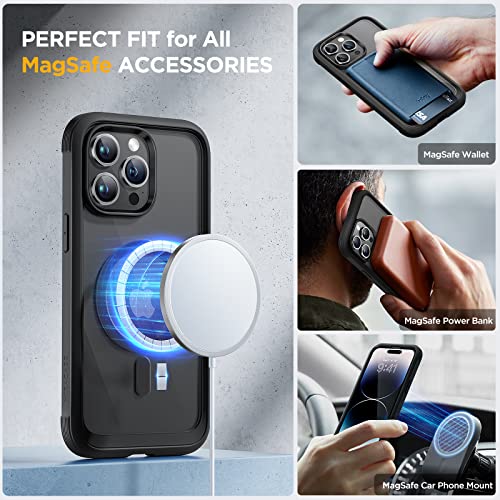 Miracase Glass Series Designed for iPhone 14 Pro Max Case 6.7 Inch, [2023 Upgrade] Full-Body Bumper Case with Built-in 9H Tempered Glass Screen Protector with 2 Pcs Camera Lens Protector, Noble Purple
