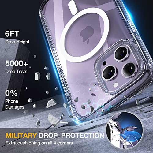 Miracase Glass Series Designed for iPhone 14 Pro Max Case 6.7 Inch, [2023 Upgrade] Full-Body Bumper Case with Built-in 9H Tempered Glass Screen Protector with 2 Pcs Camera Lens Protector, Noble Purple