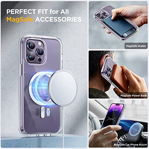 Miracase Glass Series Designed for iPhone 14 Pro Max Case 6.7 Inch, [2023 Upgrade] Full-Body Bumper Case with Built-in 9H Tempered Glass Screen Protector with 2 Pcs Camera Lens Protector, Noble Purple