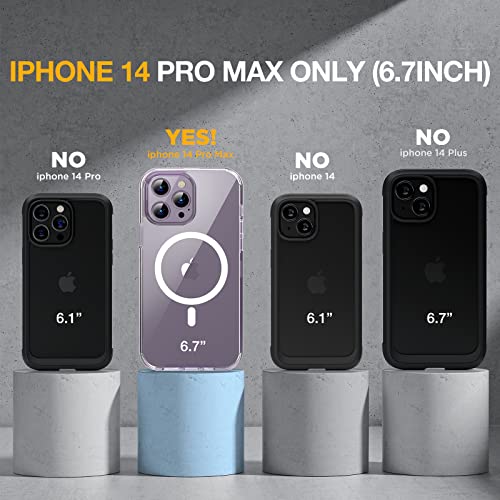Miracase Glass Series Designed for iPhone 14 Pro Max Case 6.7 Inch, [2023 Upgrade] Full-Body Bumper Case with Built-in 9H Tempered Glass Screen Protector with 2 Pcs Camera Lens Protector, Noble Purple