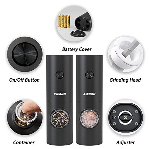Electric salt and pepper grinder with white LED light