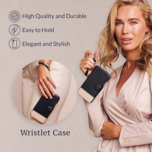 LUPA LEGACY iPhone 14 Pro Max Wallet Case for Women and Men, Case with Card Holder [Slim & Protective] for Apple 14 Pro Max (6.7”), Leather i-Phone Cover, Cute Phone Case, Black and Gold, Golden Dusk