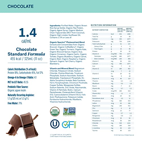 KATE FARMS Organic Vegan Plant Based 1.4 Sole-Source Nutrition Shake, Vanilla Flavor, 20g of protein, 28 Vitamins and Minerals, High Calorie Meal Replacement Drink, Protein Shake, Gluten Free and Non-GMO, 11 Fl oz (Pack of 12)