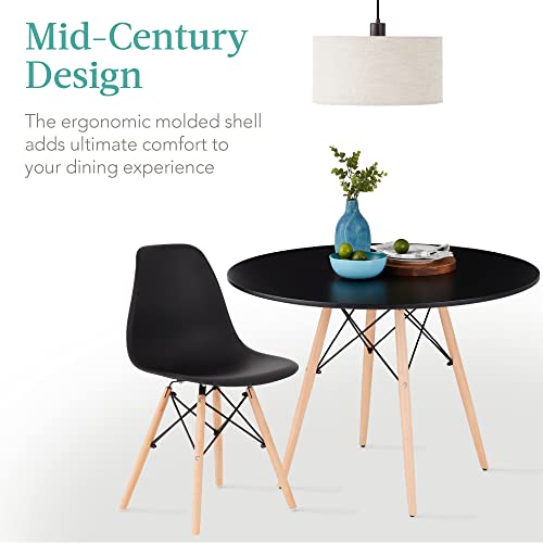 Best Choice Products 5-Piece Dining Set, Compact Mid-Century Modern Table & Chair Set for Home, Apartment w/ 4 Chairs, Plastic Seats, Wooden Legs, Metal Frame - Brown/Black