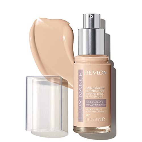 Revlon Illuminance Skin-Caring Liquid Foundation, Hyaluronic Acid, Hydrating and Nourishing Formula with Medium Coverage, 217 Beige (Pack of 1)