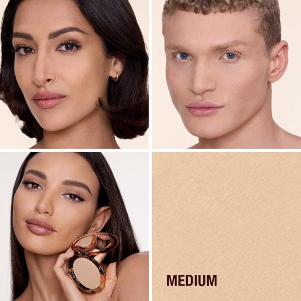 Charlotte Tilbury Airbrush Flawless Finish Setting Powder - Pore-Blurring Pressed Powder for Face Makeup to Minimize Shine with a Soft-Focus Finish