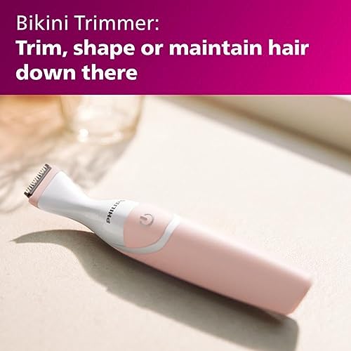 Philips Beauty Bikini Genie Cordless Trimmer for Bikini Line Hair Removal, with Shaving Head and Comb, BRT383/50
