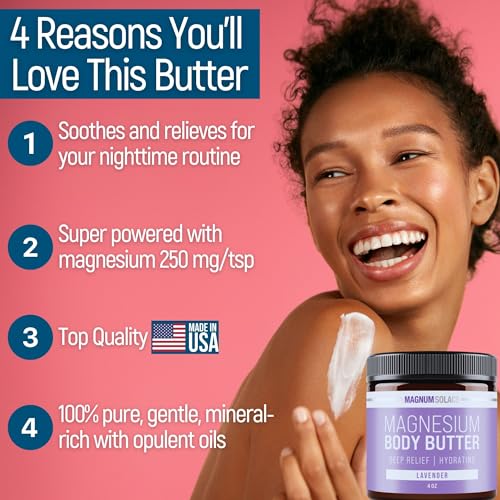 Close-up of magnesium body butter in a jar