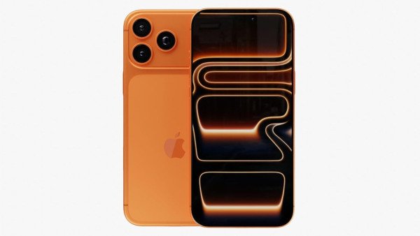 Front and back view of Apple iPhone 17 Pro Max 2TB Cosmic Orange US version unlocked renewed premium smartphone.