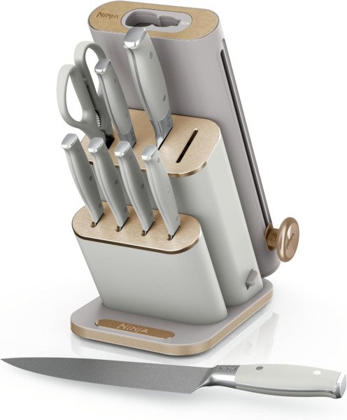 Ninja® NeverDull® 10-Pc Knife Set, Amazon Exclusive Bone & Champagne