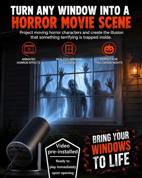Scary Decorations Halloween Window Projector，white：With Effect fabric