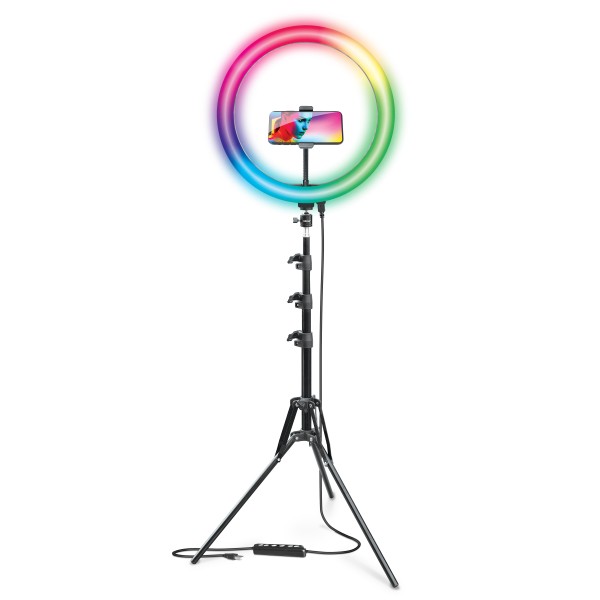 Bower Brand 16 Inch White And RGB LED Ring Light Kit With Tripod Black