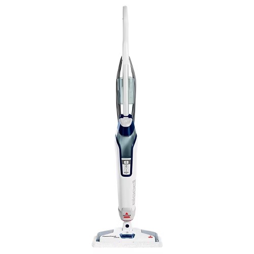 BISSELL PowerFresh Deluxe Steam Mop 1806 12" Cleaning Path Brite White/Sapphire Blue: Electric Floor Steamer, 1500W, 25ft Cord