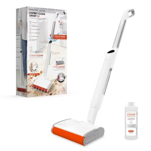 Sharper Image Combo Clean Sweep 02, Cordless Power Broom &#38; Mop White