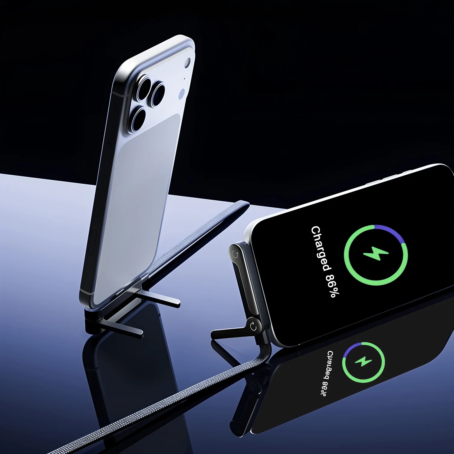 USB Type C Flat Charger Charging Cable C Kick Cable Stand With Invisible Support Foldable Phone Holder 240W Charge Wire Bracket