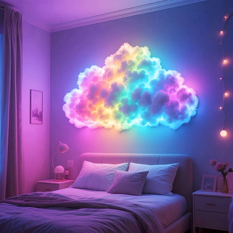 Cloud Lights, Thunder Clouds, Flashing Lights, Colorful USB Powered DIY Kit, Bedroom, Living Room E-sports, Festival Decorative