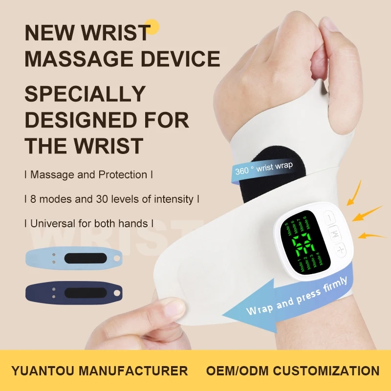 NEW Electric Cordless Wrist Massager USB Rechargeable Vibration Relieves Tenosynovitis Massager for Carpal Tunnel Fatigue Relief