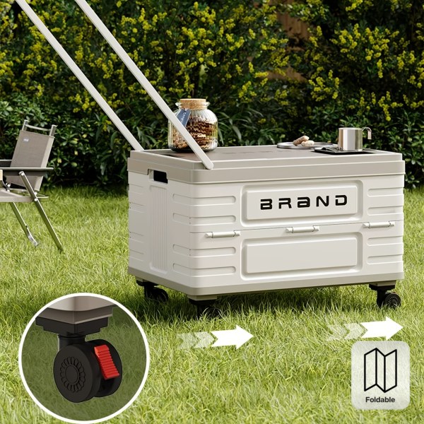 Collapsible Storage Bins Box With Lids And Handle 30l Portable Plastic Storage Crate Containers Stackable Foldable Camping Basket Supplies For Camp Fishing Car Rv