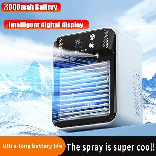 Portable Air Conditioner Portable Cooling Wind Fan 6000mah Air Wind Fan Usb C Charging 2 Types Of Wind Speed And 2 Types Of Air Wind Model Connection Portable Integrated Air Wind Fan Cooling Function