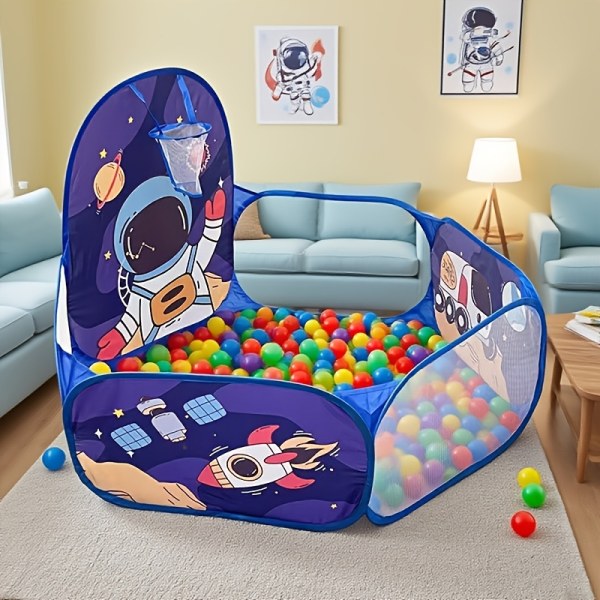 Hexagonal Space Themed Ball Pit Play Tent For Kids Indoor Outdoor Space Playhouse Pretend Playhouse For Boys And Girls Ideal Birthday And Holiday Gift