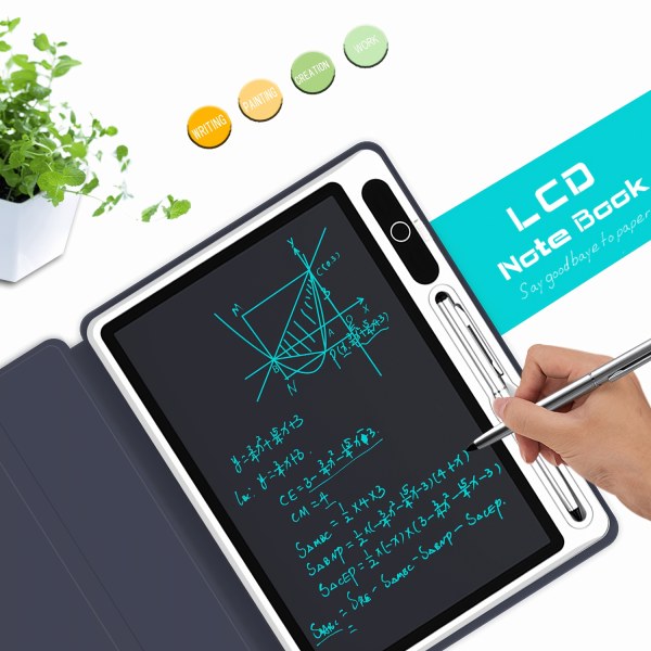 INNoreBoard with Protective Case Handwriting Board, Portable LCD Electronic Notepad, Family Handwritten Message Board, CR2025 Powered Reusable Electronic Notepad, Black Christmas Gift