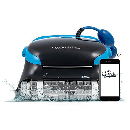 Dolphin Nautilus CC Plus Wi-Fi Automatic Robotic Pool Vacuum Cleaner, Always Cleaning, Never Charging, with Wall Climbing Scrubber Brush, Ideal for In-Ground Pools up to 50 FT in Length