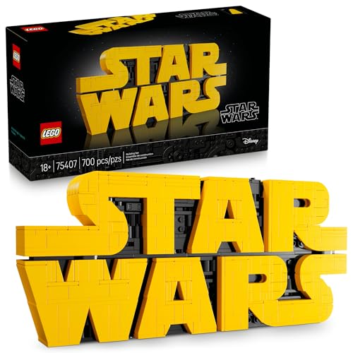 LEGO Star Wars Brick-Built Star Wars Logo - Building Blocks for Adults 18+ - Collectible DIY Model Kit - Unique Gift for Men and Women - Home Decor Idea for Fans of The Movie Series - 75407