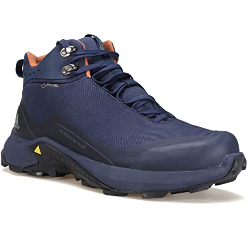HUMTTO Men's All-Terrain Waterproof Hiking Boots Lightweight Breathable Outdoor Ankle Boots Trekking Hiking Shoes 13 Blue