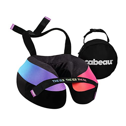 Cabeau The Neck's Evolution, TNE S3 Travel Neck Pillow Memory Foam Airplane Pillow. Neck Pillow with Attachment Straps - 360 Degree Support for Travel, Home, Office, & Gaming - Amsterdam