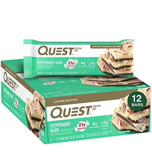 Quest Nutrition Protein Bar, Peppermint Bark, 12 Count