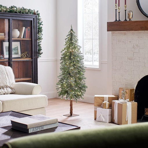 lit Artificial Christmas Tree Includes Pre-strung White Lights and Stand