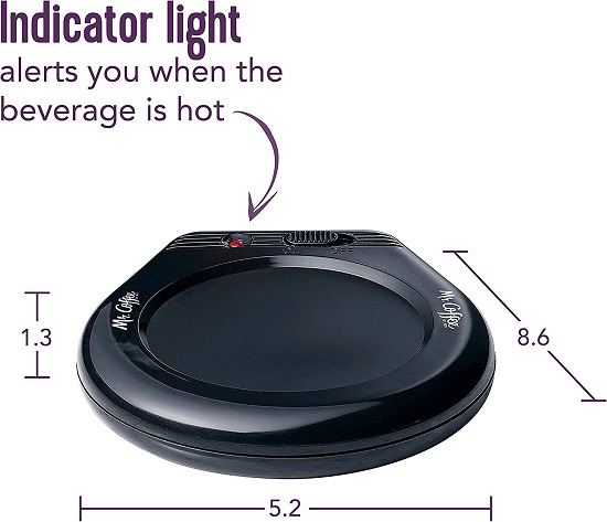 Mr. Coffee Mug Warmer for Coffee and Tea, Portable Cup Warmer for Travel, Office Desks, and Home, Black