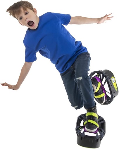 Black Moon Shoes with bounce platform for jumping fun.