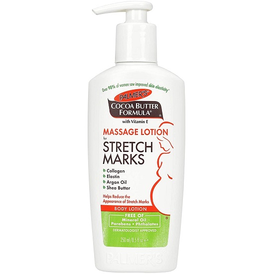 Palmer's Cocoa Butter Formula Massage Lotion For Stretch Marks, Pregnancy Skin Care, Belly Cream with Collagen, Elastin, Argan OIl and Shea Butter, 8.5 Ounces