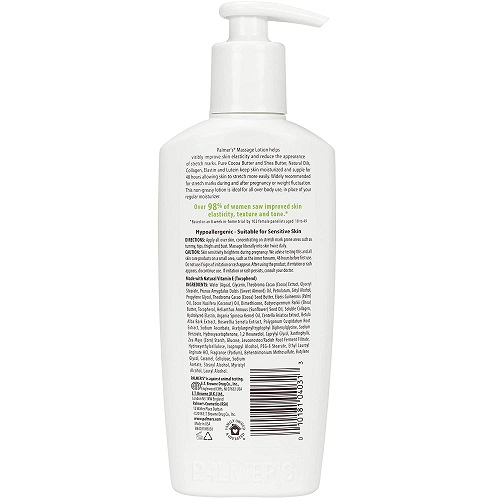 Palmer's Cocoa Butter Formula Massage Lotion For Stretch Marks, Pregnancy Skin Care, Belly Cream with Collagen, Elastin, Argan OIl and Shea Butter, 8.5 Ounces