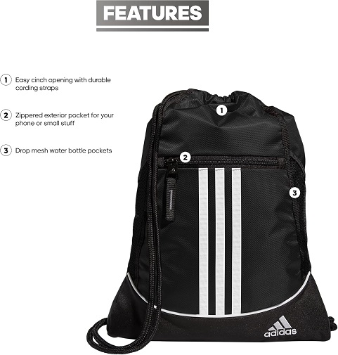 Black adidas Alliance Sackpack - Perfect for everyday essentials.