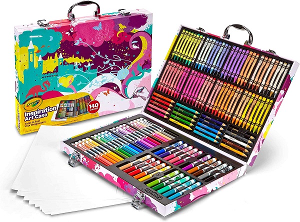 Crayola Inspiration Art Case Coloring Set - Pink (140 Count), Holiday Gifts for Girls & Boys