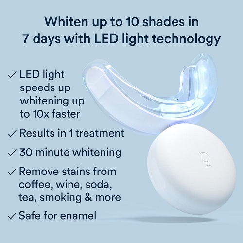Teeth Whitening Kit: Powerful LED Light & 35% Carbamide Peroxide Gel for Fast Results By Auraglow 