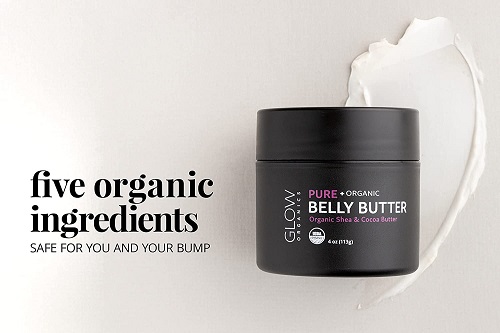 Glow Organics 100% Organic Belly Butter, Prevents Stretch Marks and Firms Skin