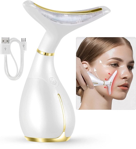 Ms.W Face Massager for Women,Portable Facial Massager for Skin Care,Electric Face Massage Kit with 45 ±5℃ Heat & 3 Massage Modes