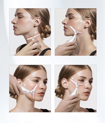 Ms.W Face Massager for Women,Portable Facial Massager for Skin Care,Electric Face Massage Kit with 45 ±5℃ Heat & 3 Massage Modes