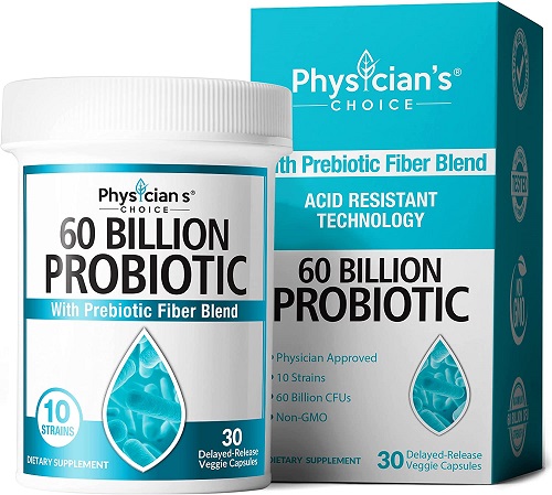 Probiotics 60 Billion CFU - Probiotics for Women, Probiotics for Men and Adults, Natural, Shelf Stable Probiotic Supplement with Organic Prebiotic, Acidophilus Probiotic