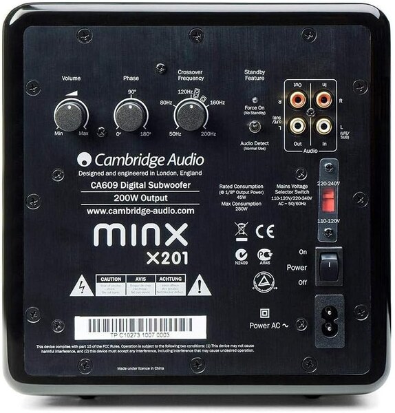 Cambridge Audio Minx X201 Active Subwoofer Black