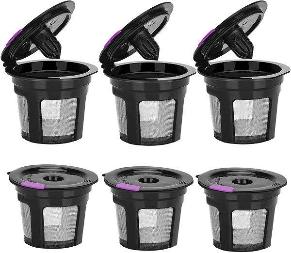 Reusable K Cups For Keurig, Reusable K CUP Coffee Filter Refillable Single K CUP for Keurig 2.0 1.0 BPA Free-6 Packs