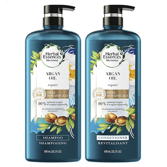 Herbal Essences Repairing Argan Oil of Morocco Shampoo and Conditioner Set with Natural Source Ingredients, Color Safe, BioRenew, 20.2 Fl Oz, 2 Count