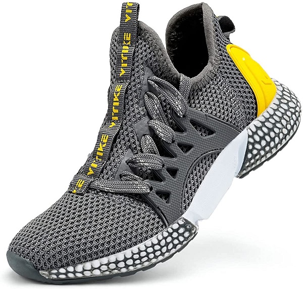 WETIKE Mesh Slip On Lightweight Athletic Shoes, Grey Size 7 Big Kid