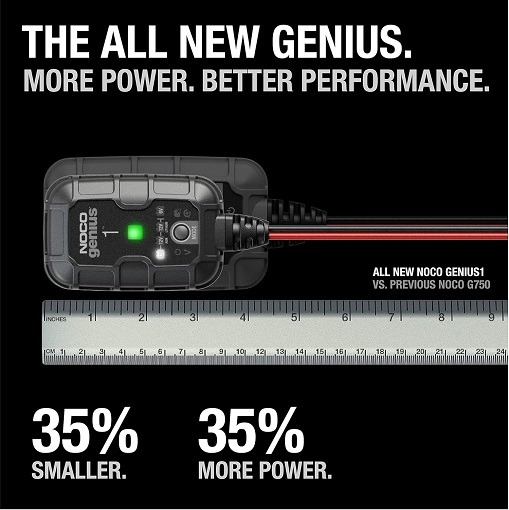 NOCO GENIUS1 smart car battery charger for 6V and 12V batteries