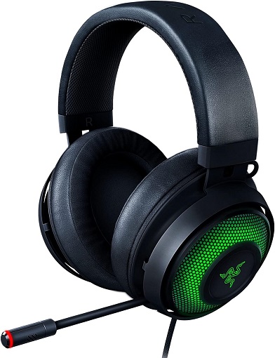 Razer Kraken Ultimate RGB USB Gaming Headset: THX 7.1 Spatial Surround Sound - Chroma RGB Lighting - Retractable Active Noise Cancelling Mic - Aluminum & Steel Frame - for PC & Mac - Classic Black